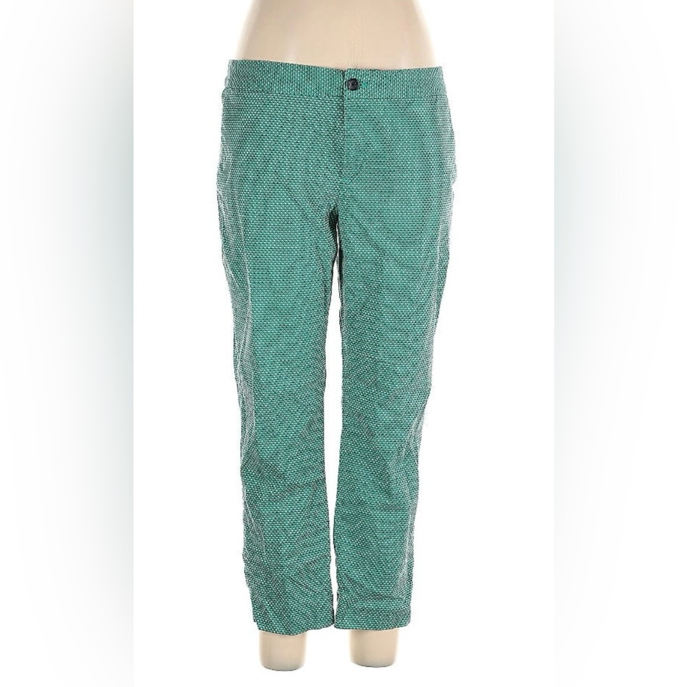 Green Mini-Chevron Patterned Pants - image 1